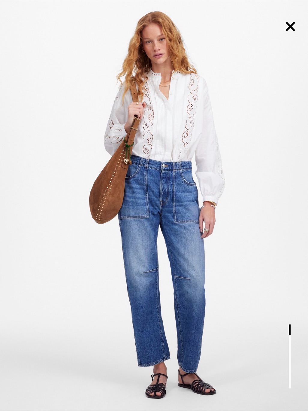 Madewell Darted Barrel Leg Jean, Size 26